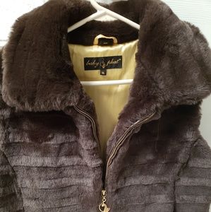 Babyphat brown fur vest xl